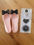 Baleriny peep toe z akcesoriami