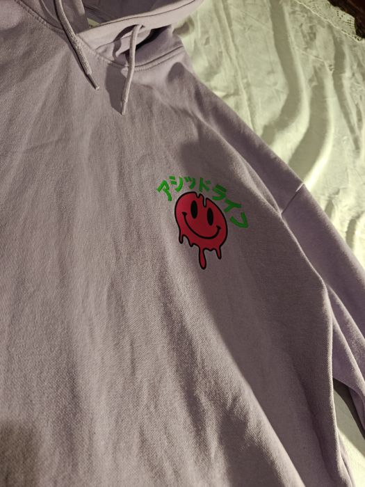 YOURTURN "Distorted Waves" Hoodie (M) лавандова чоловіча худі