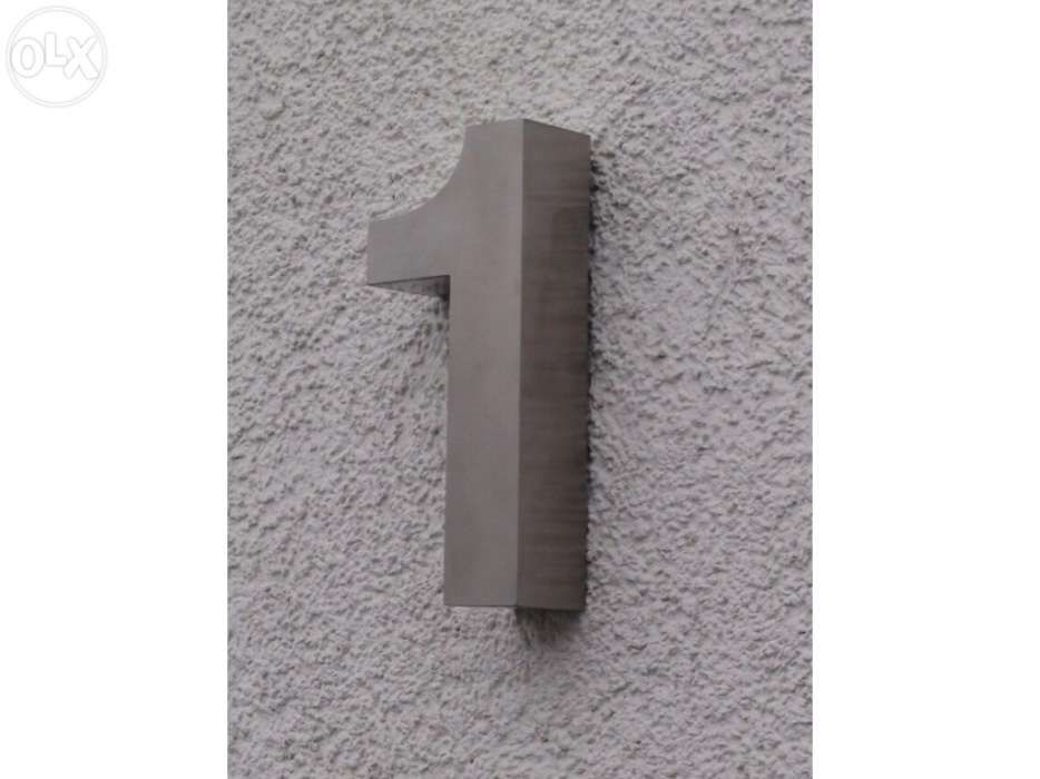 Números residenciais de Inox - Nr. 1 em 3D para Portas ou Entradas