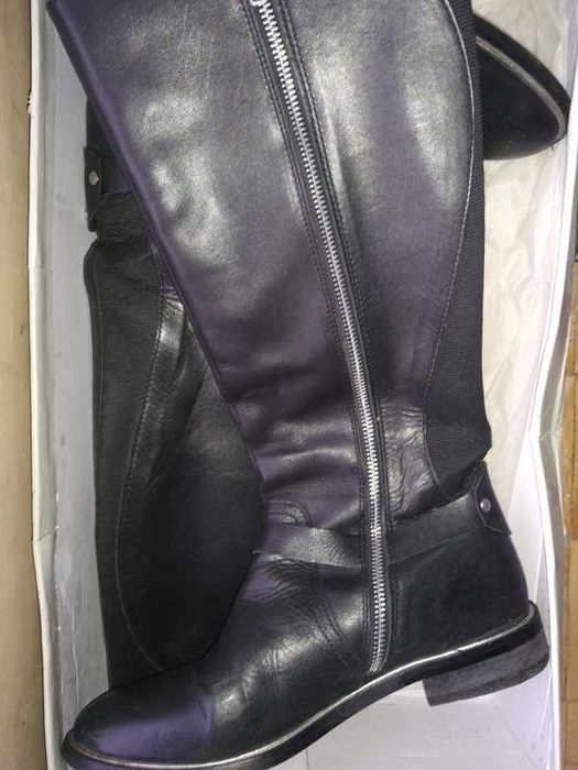 Kozaki skóra naturalna  czarne długie