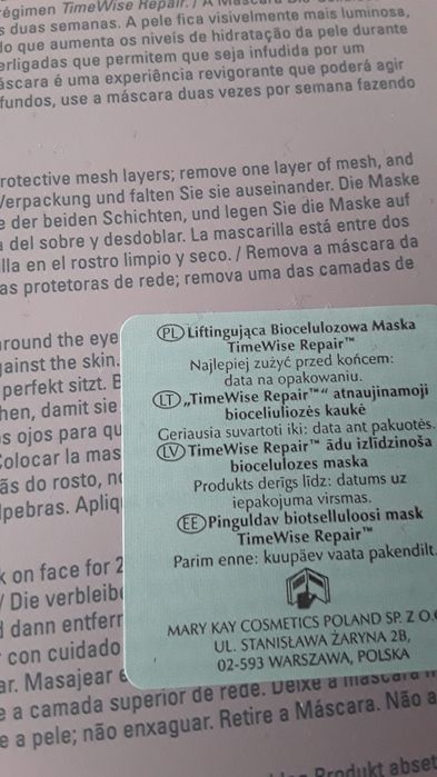 silnie liftingująca maska do twarzy Mary Kay 4 szt,  1 sztuka 45 zł