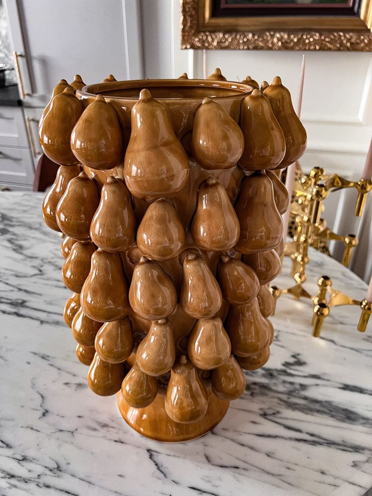 Ogromny ciężki wazon ceramiczny gruszki gruszka unikat Wloski Italy