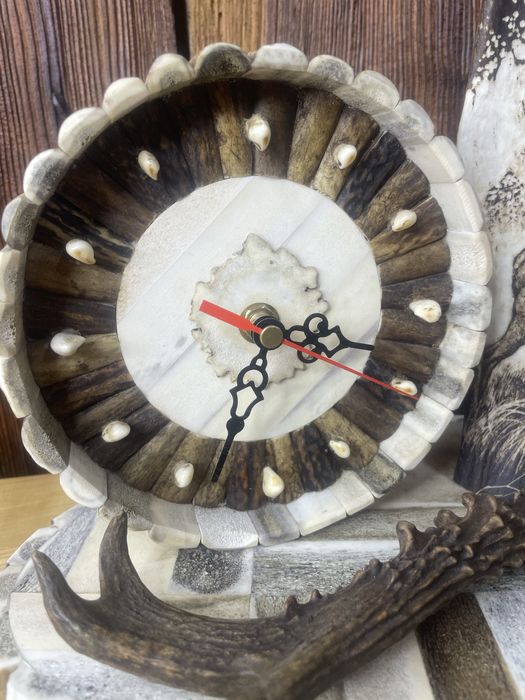 Zegar z poroża jeleń łoś poroże kozioł prezent