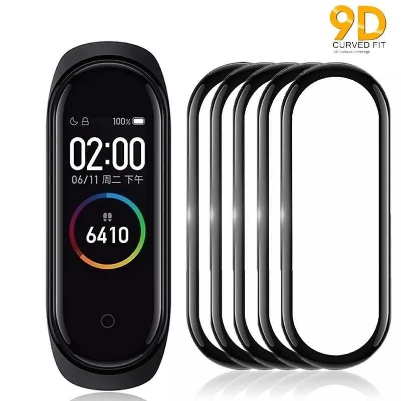 Стекло-плёнка Xiaomi Mi Band 4, 5, 6, 7 на фитнес браслет