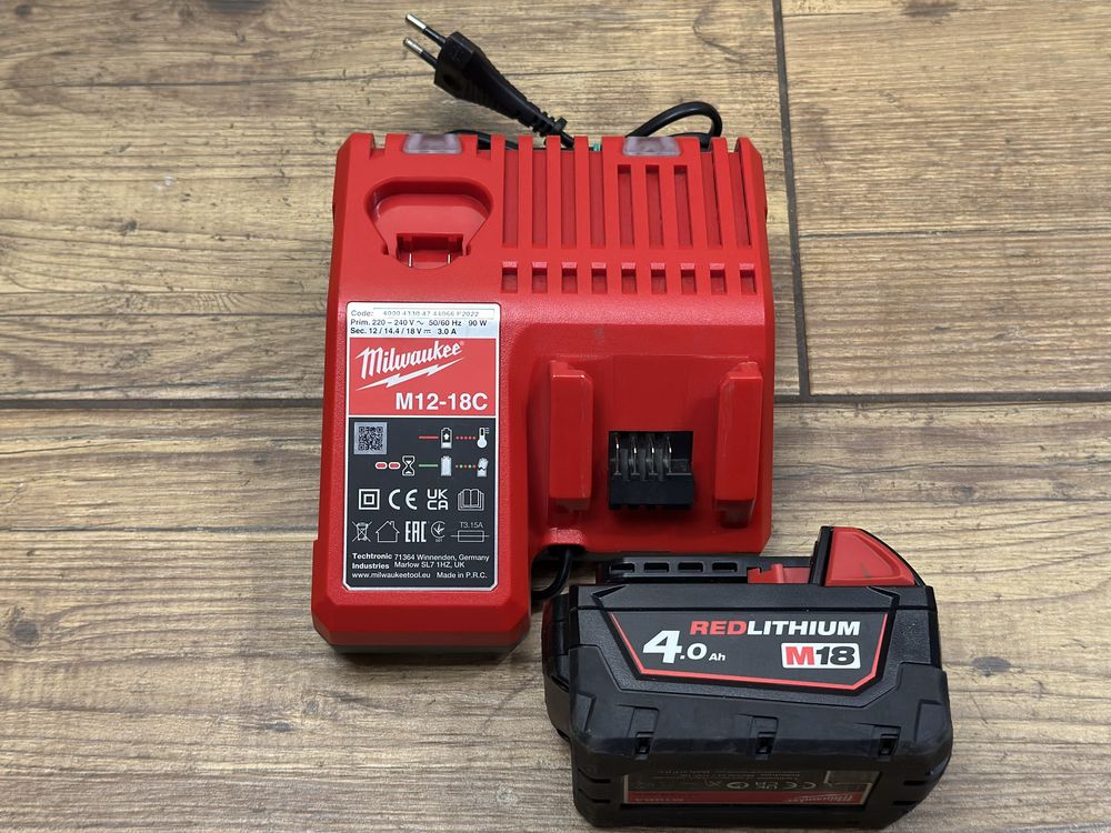 Bateria akumulator Milwaukee M18 4AH | ładowarka M12-18C