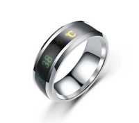 Obrączka pierścień inteligentny z temperaturą pomiar kolor srebrny