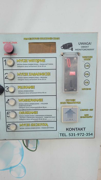myjnia bezdotykowa samoobslugowa 4 stanowiska wyposazenie