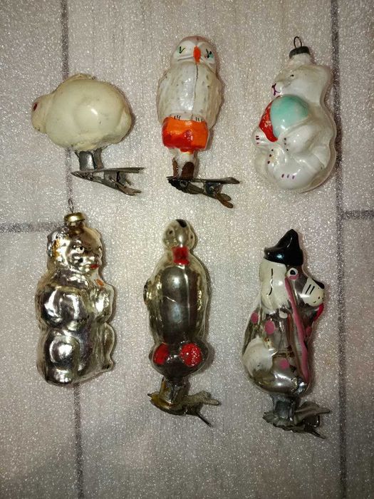 Елочные игрушки времен СССР под реставрацию. Набором или поштучно.