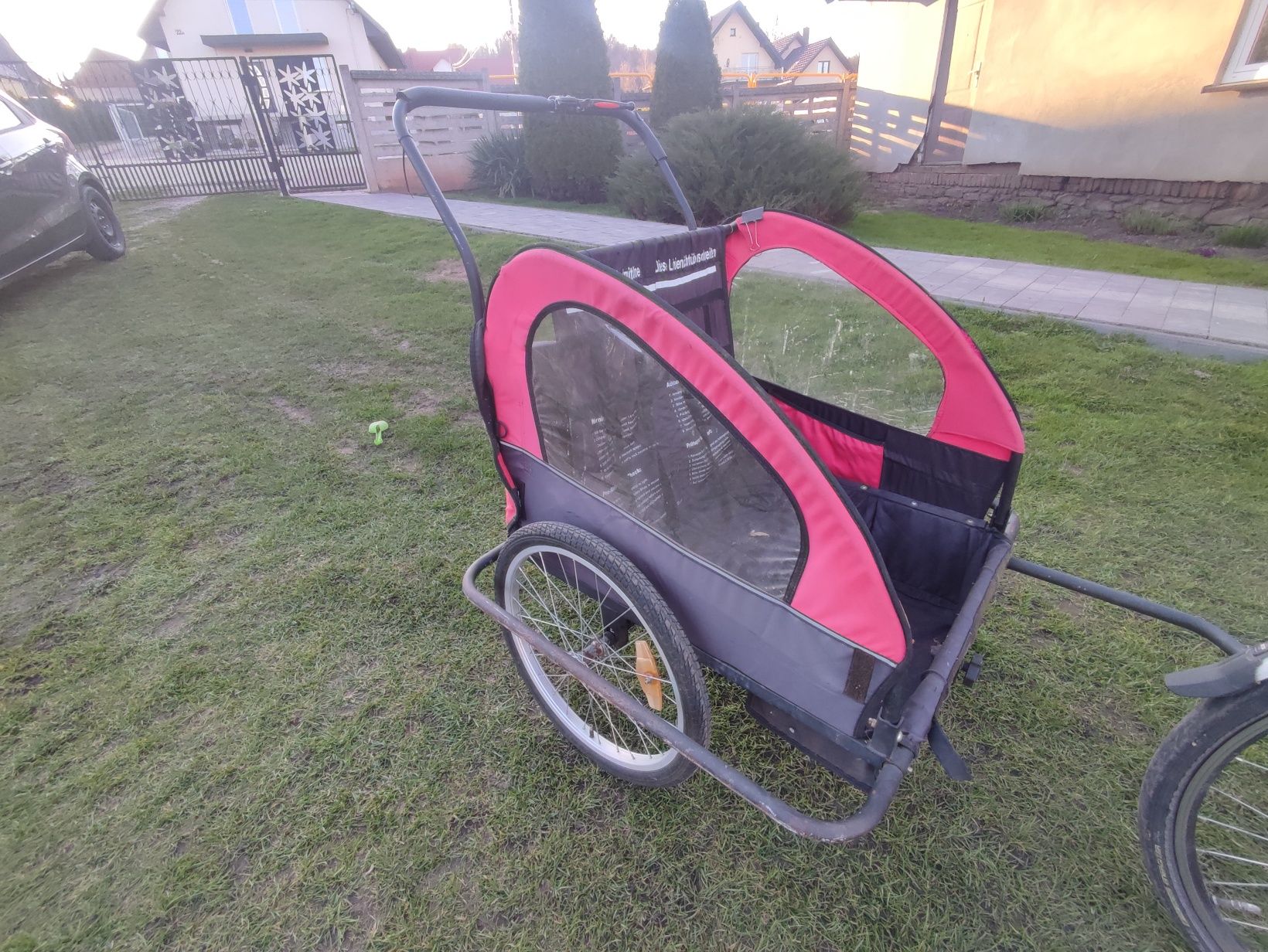 Przyczepka rowerowa do roweru przyczepa dla dwójki dzieci
