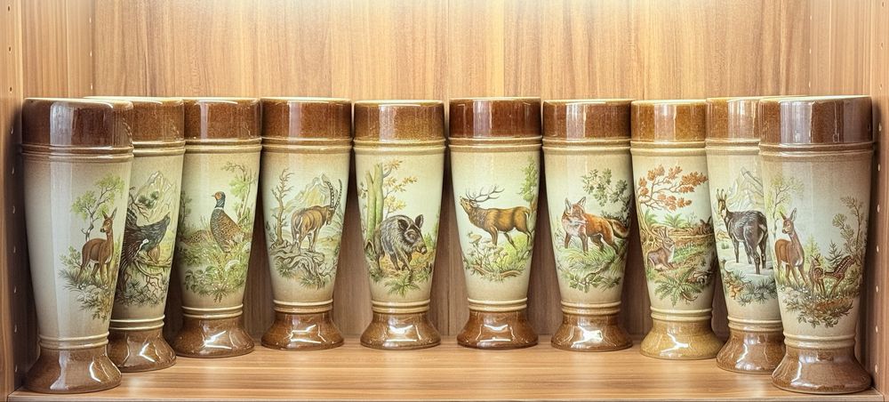 Винтажные керамические пивные бокалы производства GDR Германия