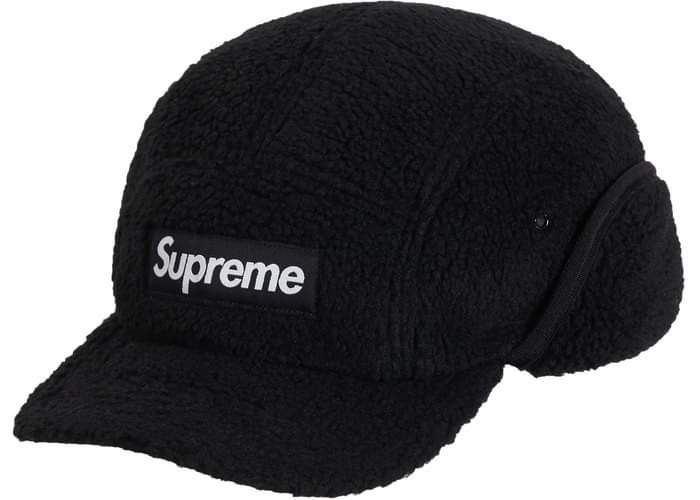 Supreme Deep Pile Earflap Camp Cap Black S/M