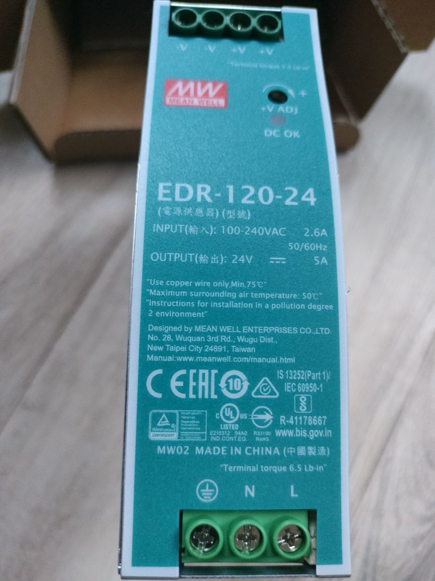Zasilacz Mean Well DIN EDR-120-24 nowy