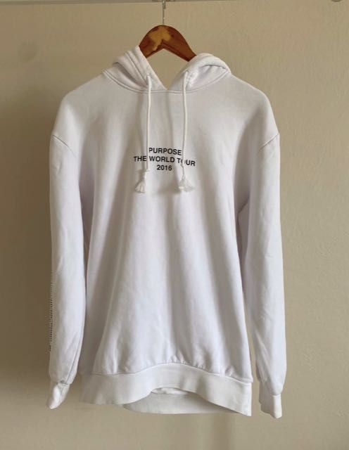 Biała bluza z kapturem Bieber Purpose Tour H&M