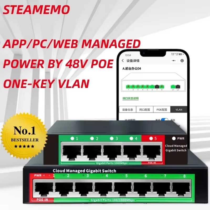 Switch PoE 5 Portas Gigabit com Gestão