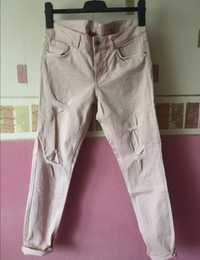 H&M spodnie dżinsy z przetarciami dziurami jeansy boyfriend mom fit