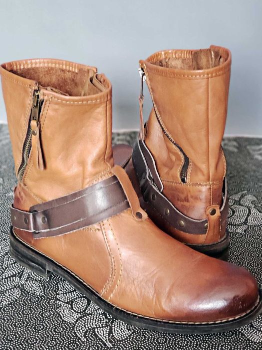 Сапоги ковбойские полусапожки Buffalo ботинки кожа 25.5см. Original