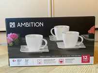 Porcelanowy zestaw kawowy Ambition Fala dla 6 osób