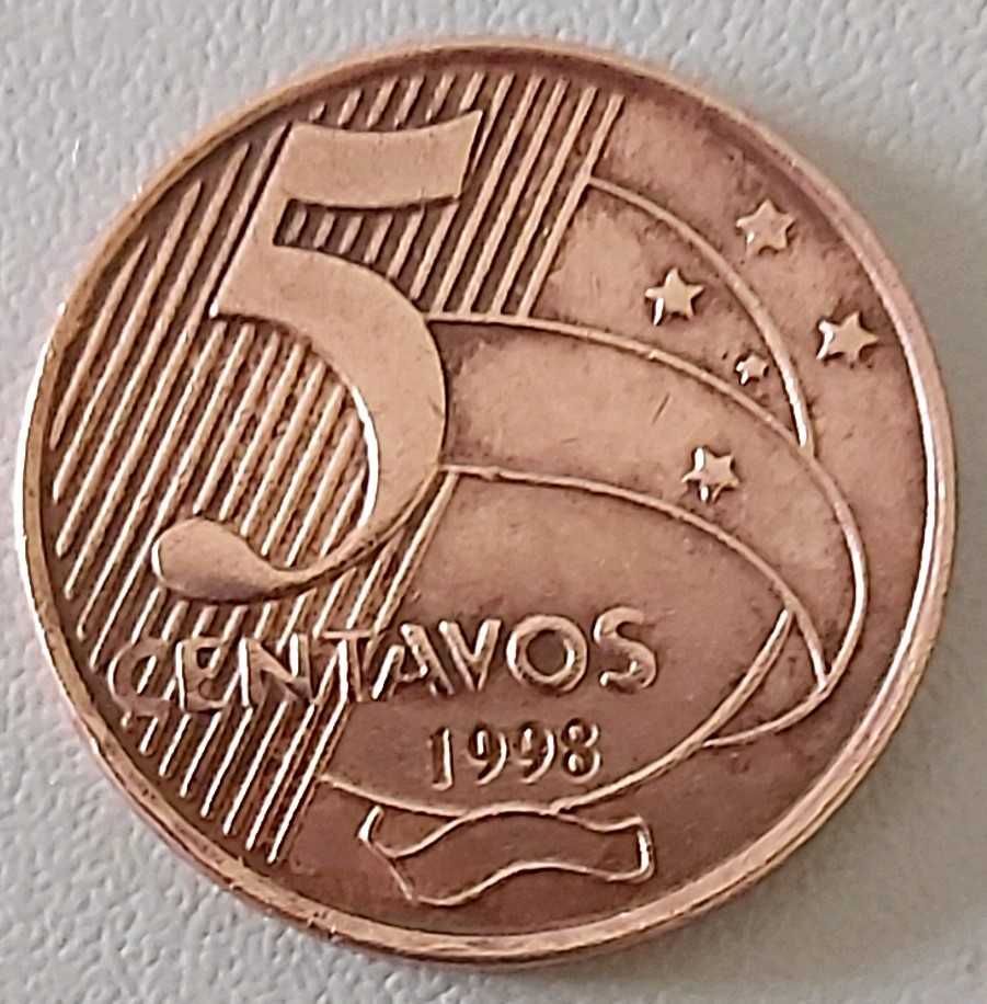 5 Centavos de 1998, do  Brasil, antiga e rara