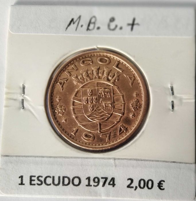 3 Moedas Portuguesas de 1 Escudo da Ex colónia Ultramarina de Angola