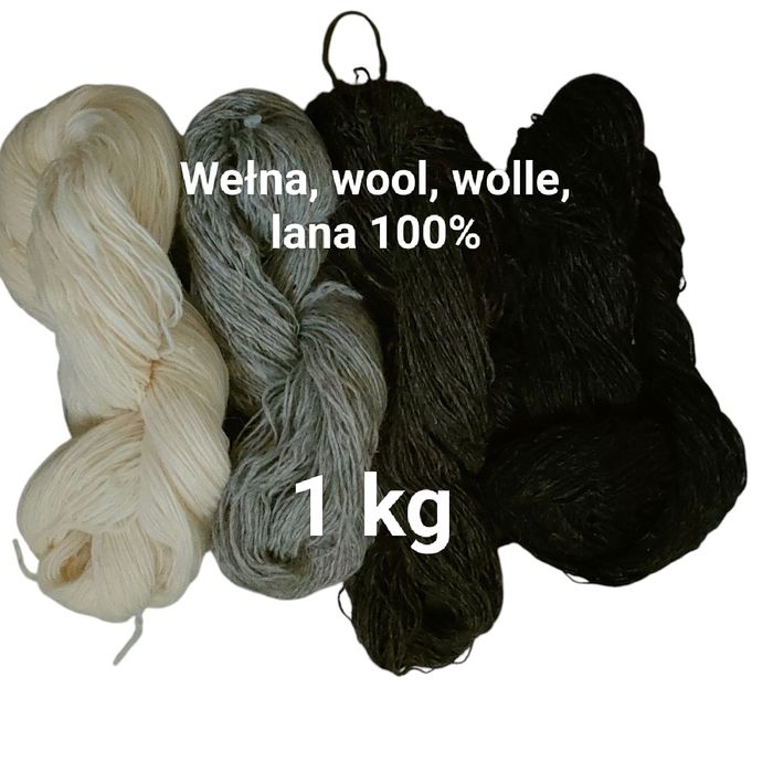 Włóczka przędza wełna owcza 100 % pakiet 1 kg