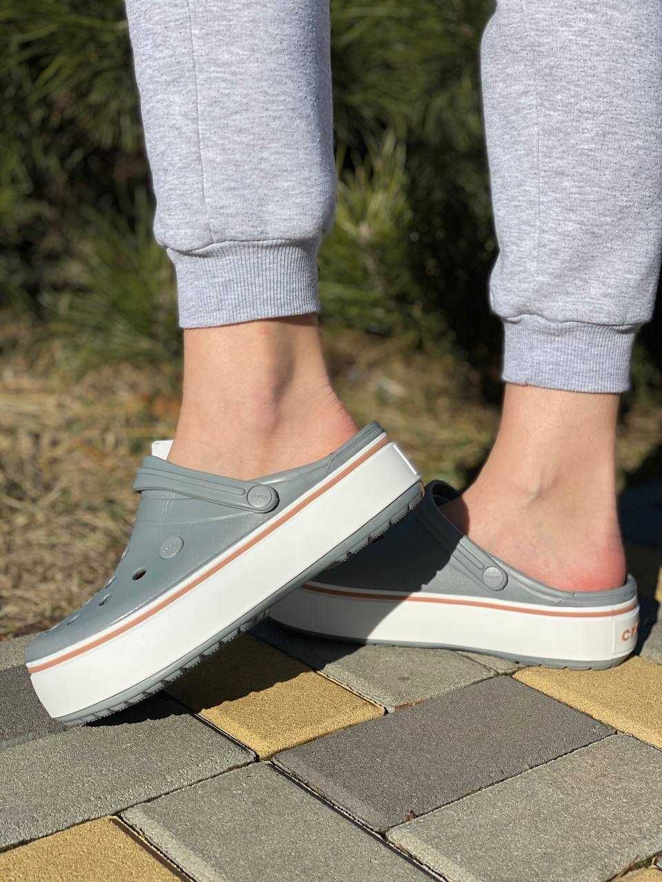 Ціну знижено! Crocs Жіночі крокс Crocband Platform Grey 36-40р