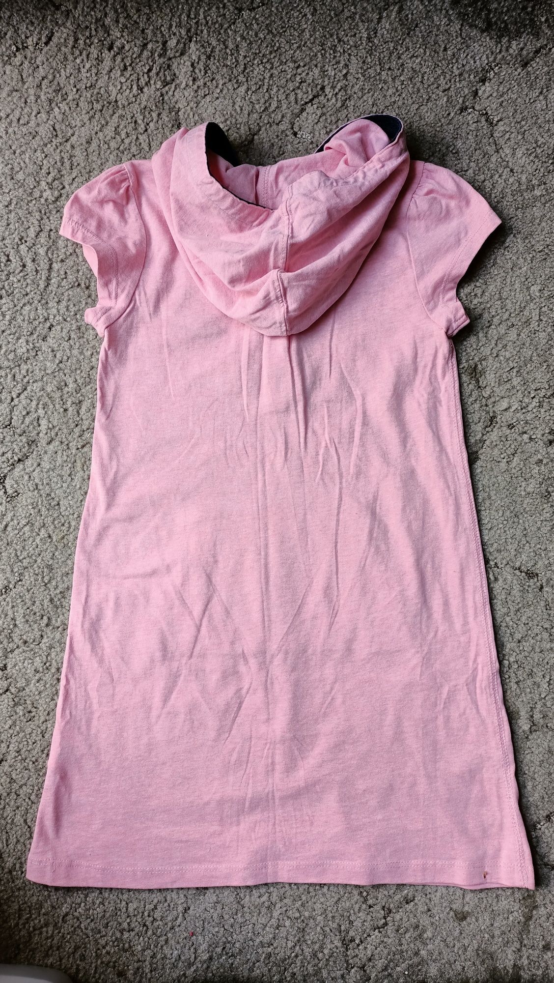 Różowa letnia sukienka z kapturem H&M rozm 122/128 kotwiac