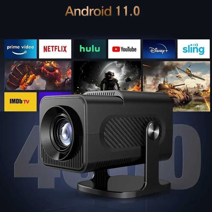 Проектор на Android 13 з 2 джойстиками з іграми та пультом 35вт  (HD)