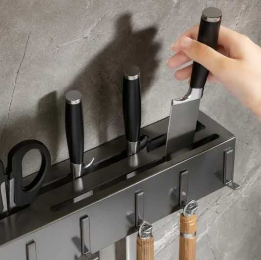 Кухонний тримач настінний 40 см для приладів і рушників полиця SKLM-5