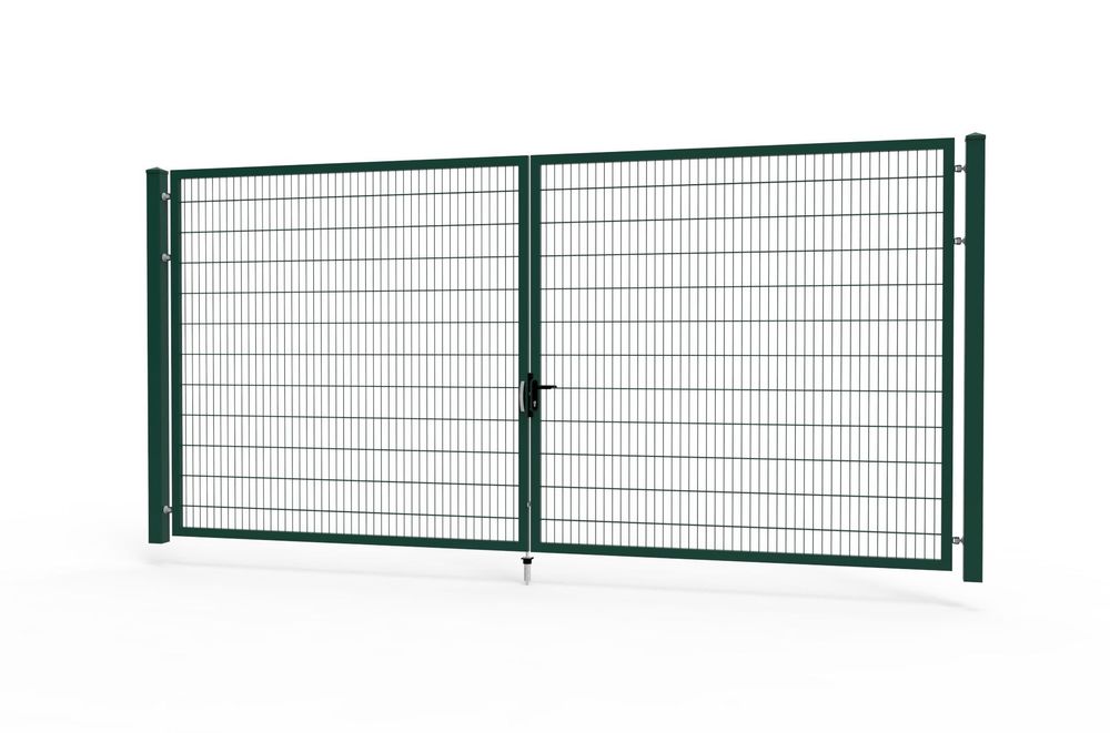 Brama skrzydłowa 400x150cm zielona panel ogrodzeniowy 2D Locinox
