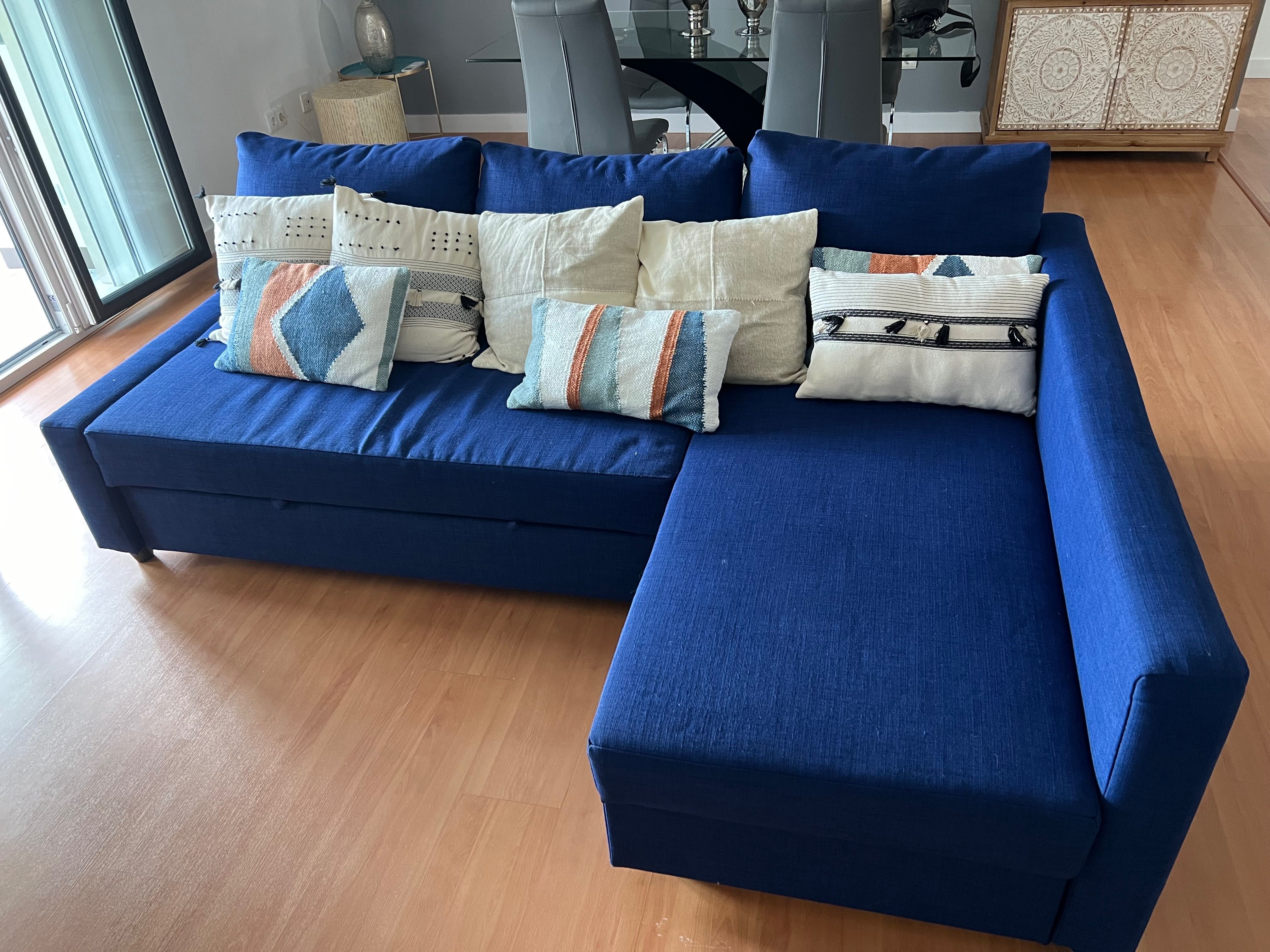Sofá-cama de canto c/arrumação, Skiftebo azul - No ikea custa 569€