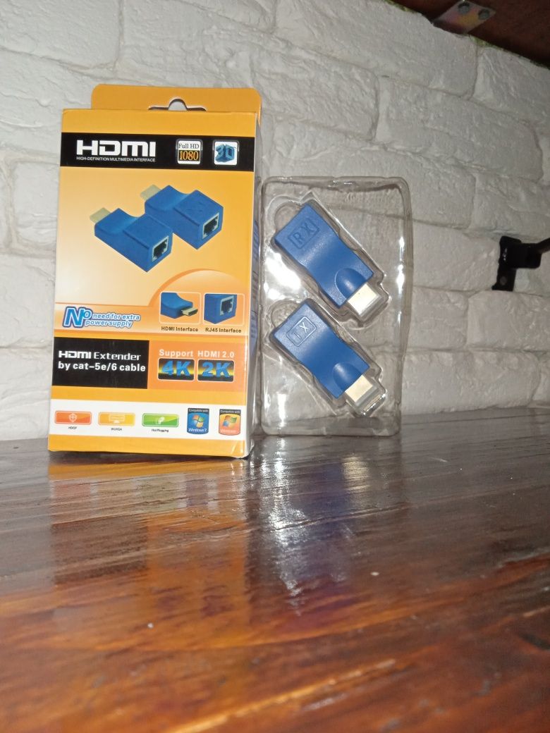 Адаптер для продовження HDMI  мережевим кабелем до 30 м.