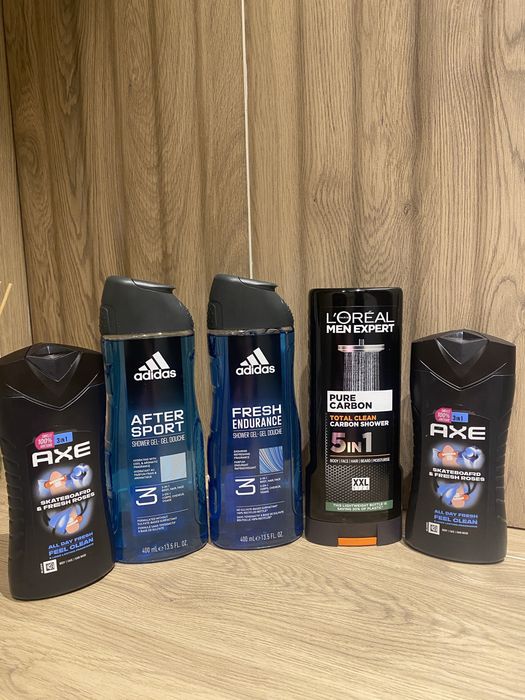 Zestaw zeli pod prysznic Adidas, Axe, Loreal