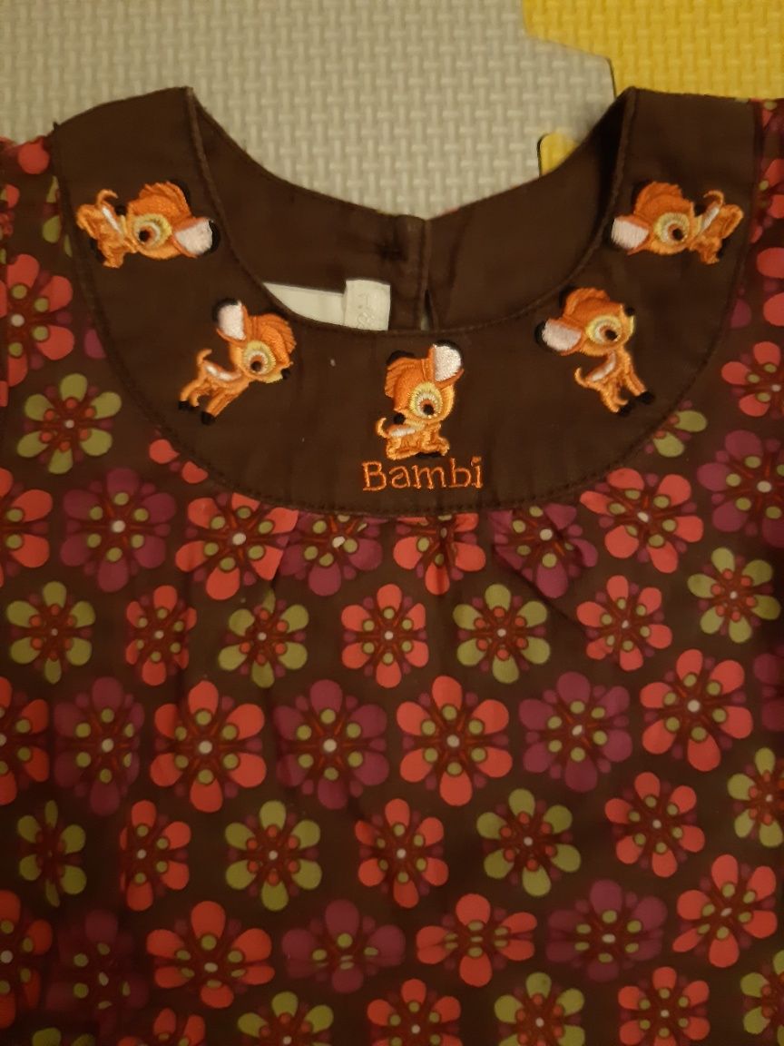 Sukienka na długi rekaw rozmiar 62 H&M Bambi Disney