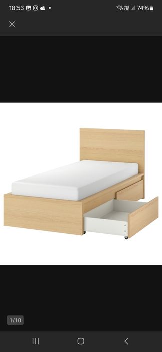 Łozko ikea z materacem 90 na 200
