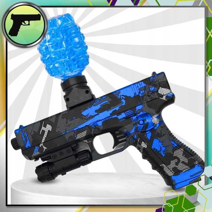 Pistolet automatyczny na kulki żelowe 7-8 z laserem glock akumulator