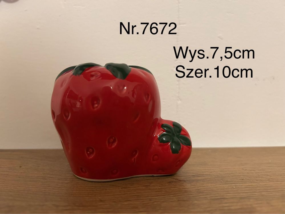 Ceramiczne świeczniki truskawki 2 sztuki nr.7672