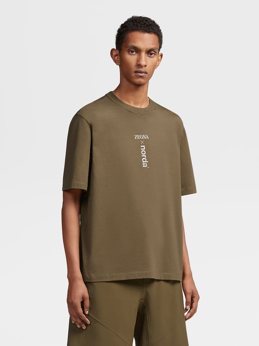 Zegna x Norda Logo-Print Cotton-Jersey T-Shirt - Green