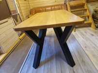 Stół drewniany dębowy 141x81 nogi Y 80x80 loft
