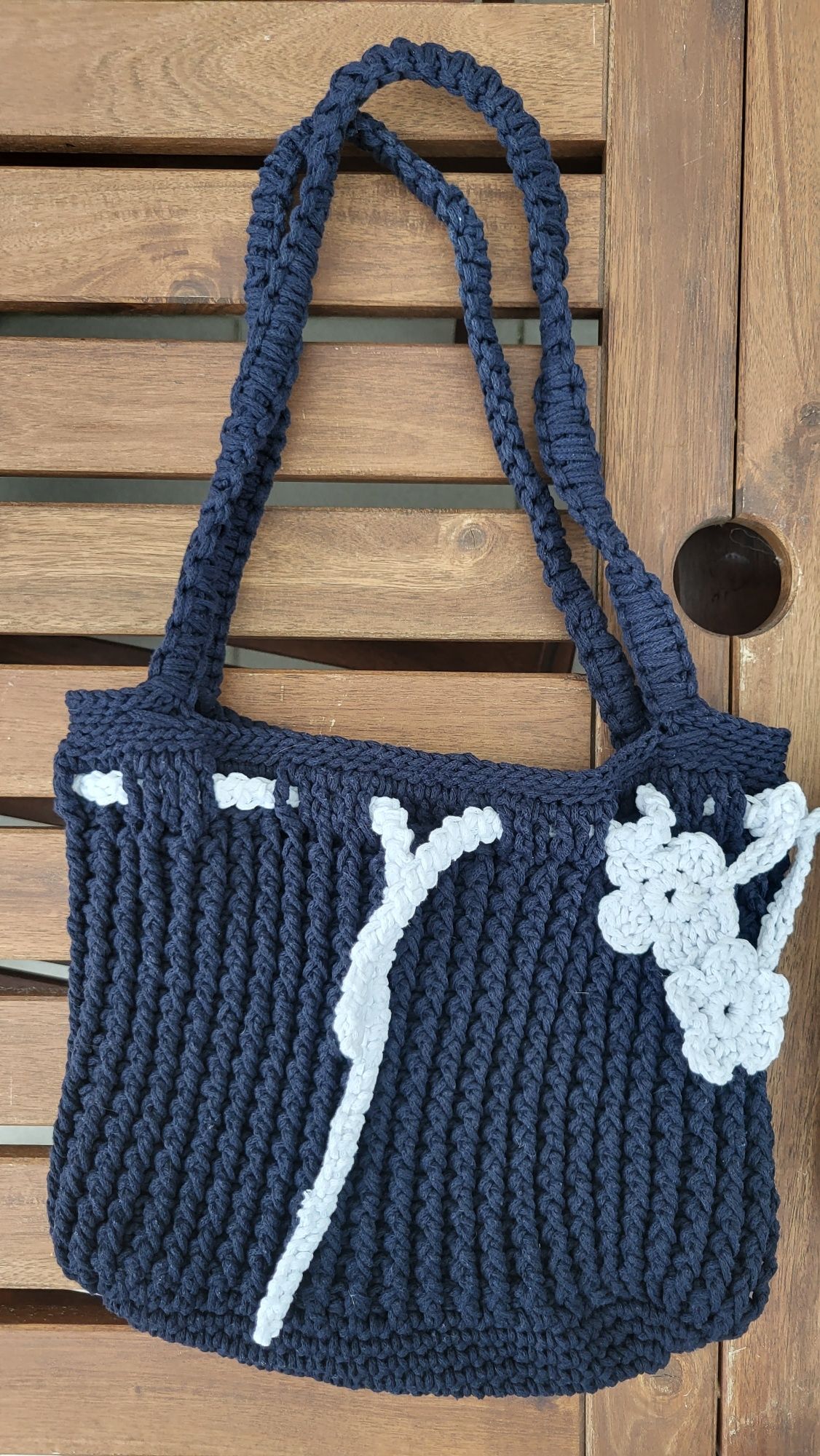 Handmade torebka ze sznurka bawełnianego shopper