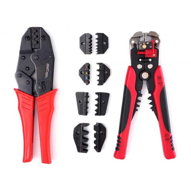 KRAFT&DELE Zestaw Szczypce Zaciskarka Do Konektorów Etui Kabli KD10693
