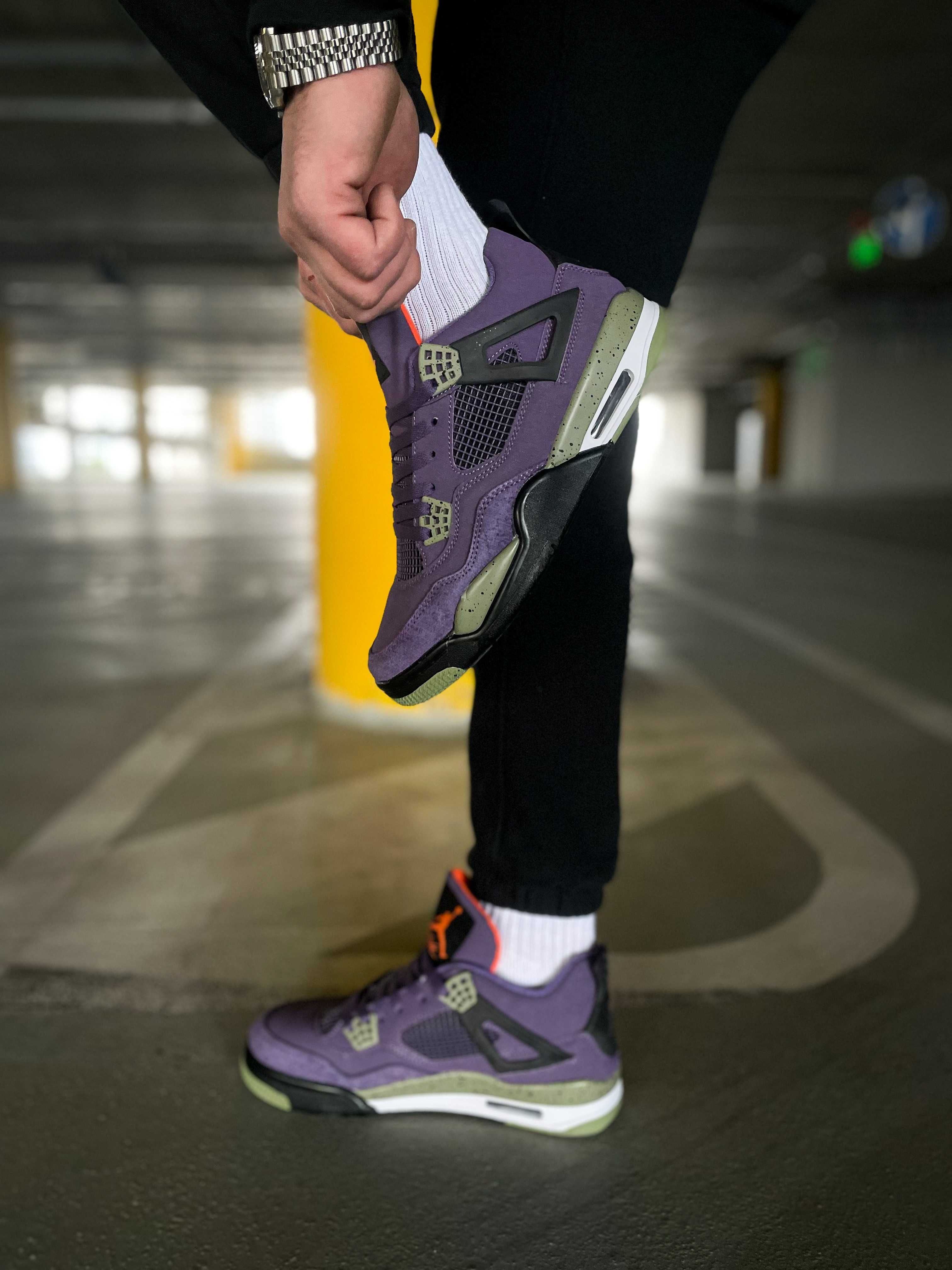 Кроссовки Nike Air Jordan 4 Paris Violet фиолетовые Nike Jordan