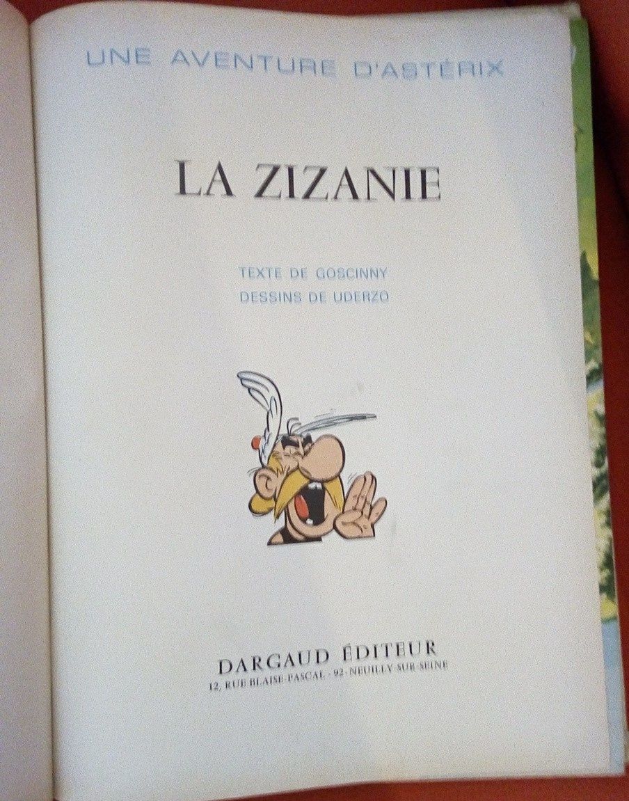 Livro Astérix, La Zizanie, edição francesa 1970