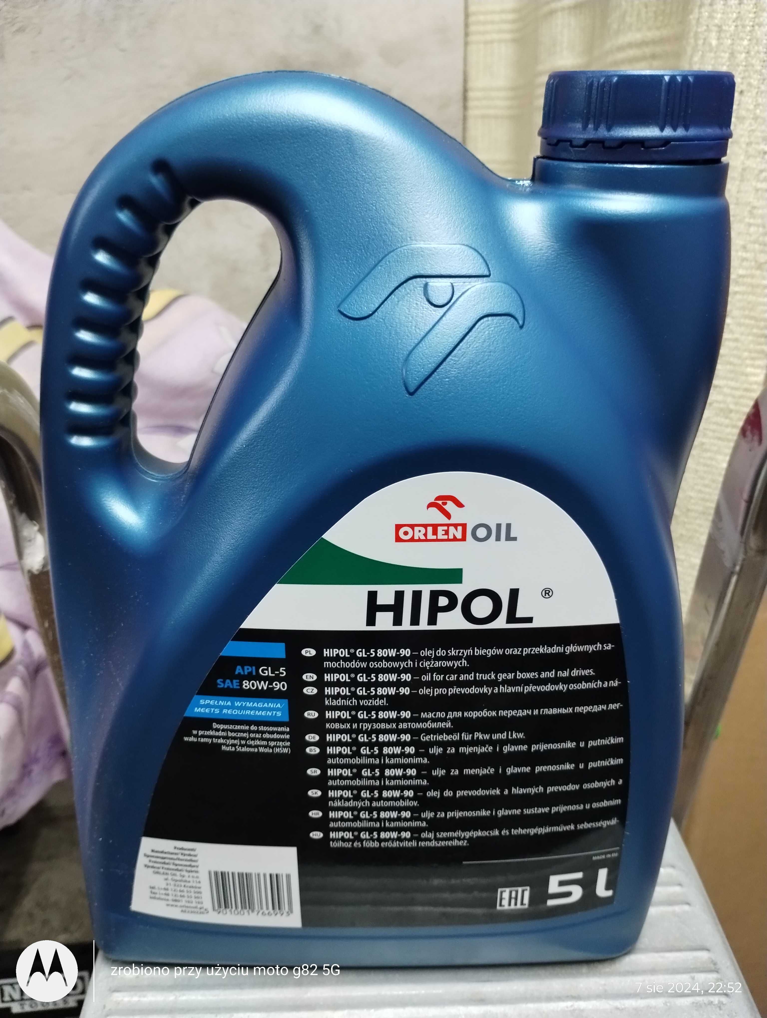 Olej Przekładniowy Hipol GL 4/GL5      80W90    5L