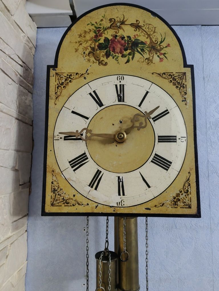 Старинные настенные часы,конт19,нас 20 в.ручная роспись. Годинник