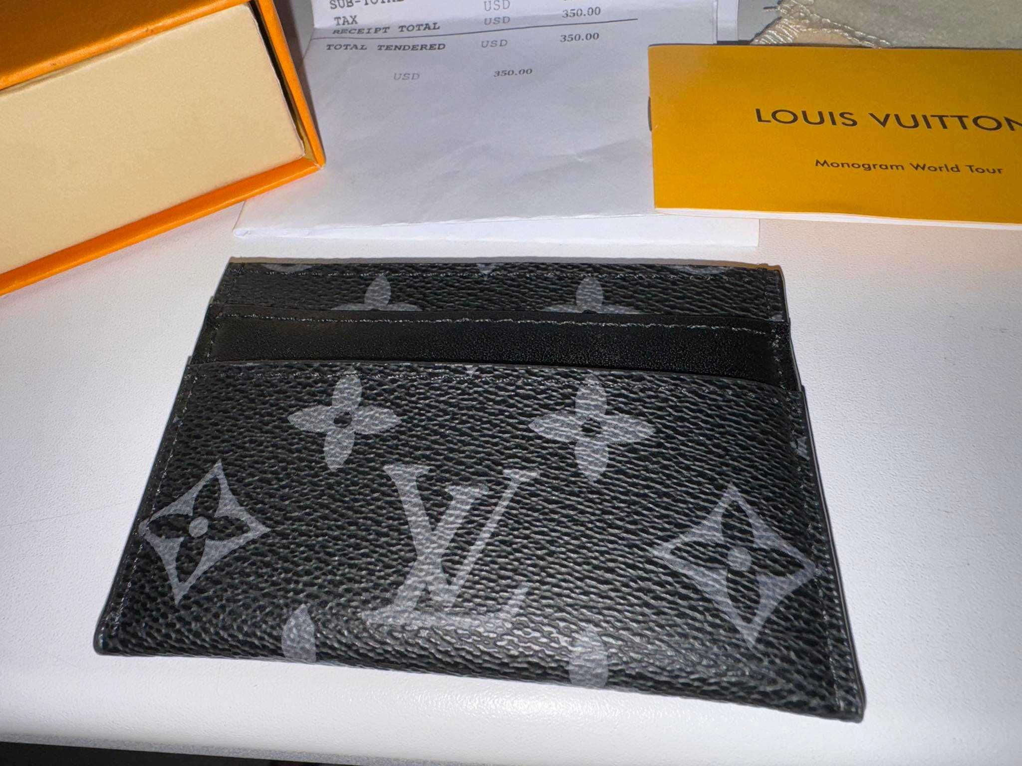 Louis Vuitton Double Card Holder Monogram Eclipse Nowy