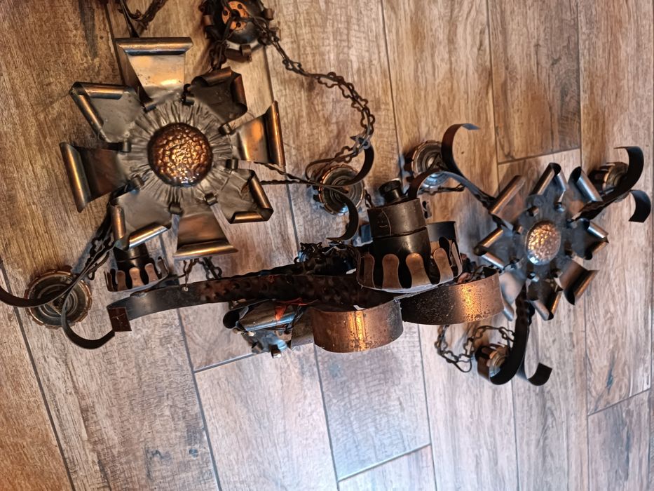 Stare lampy sufitowe 3szt antyk PRL loft retro vintage rustykalne hit