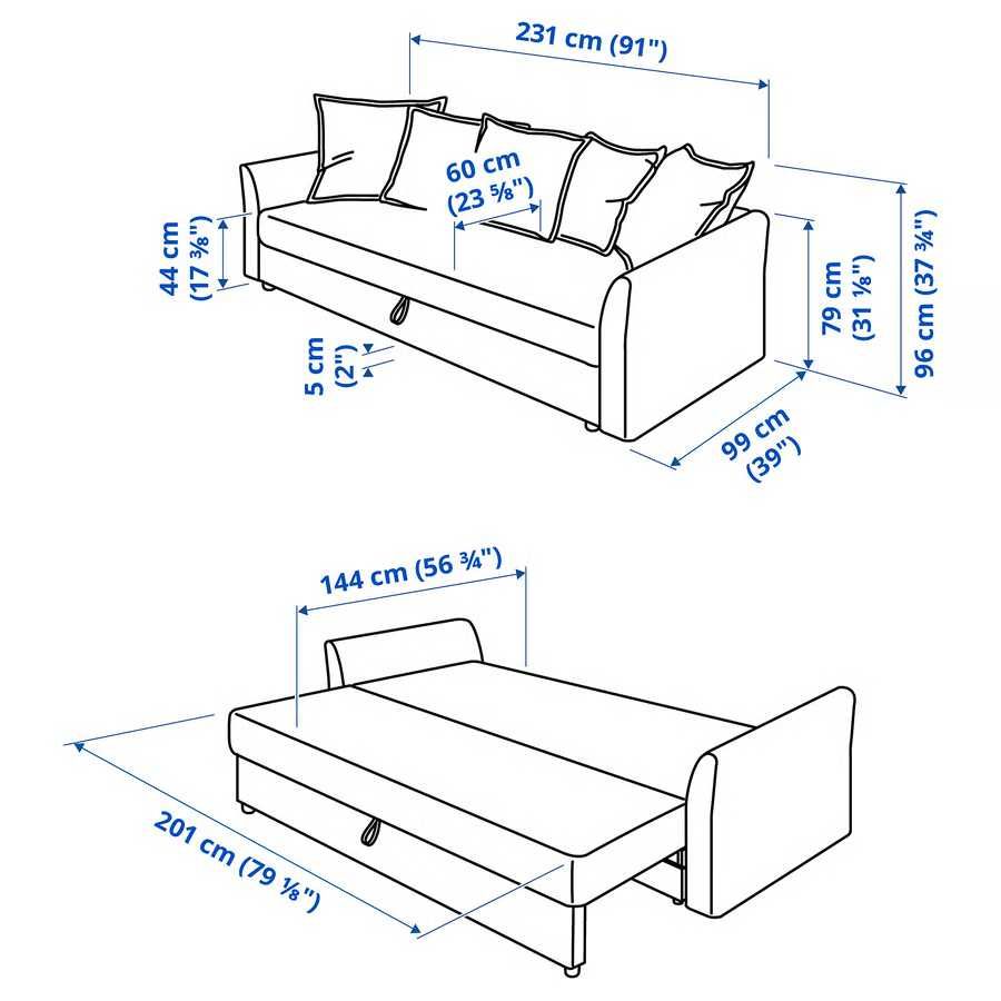 Sofá-Cama IKEA Holmsund 3 Lugares – Excelente Estado