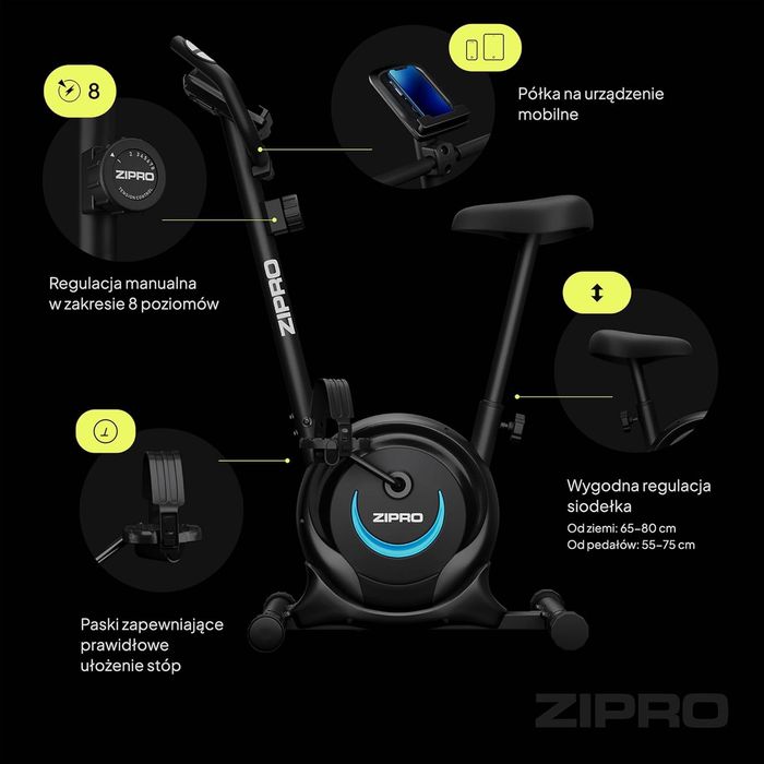 Магнітний велотренажер / Магнитный велотренажёр ZIPRO One S до 110 кг