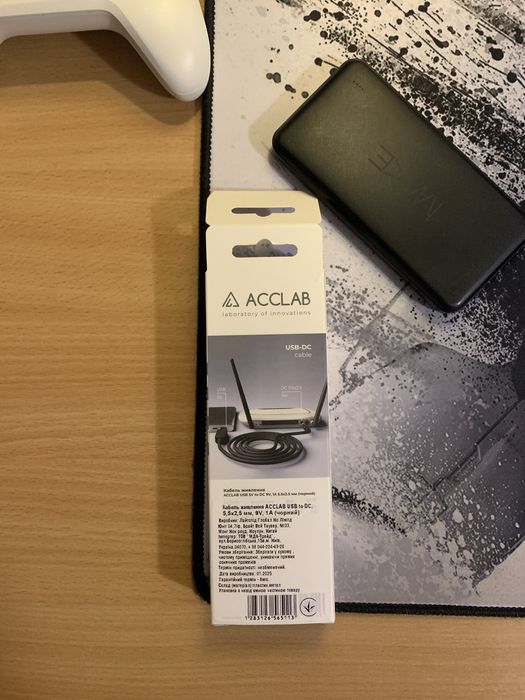 Кабель для роутера від павербанка Acclab USB 5V to 9V DC 5.5х2.5