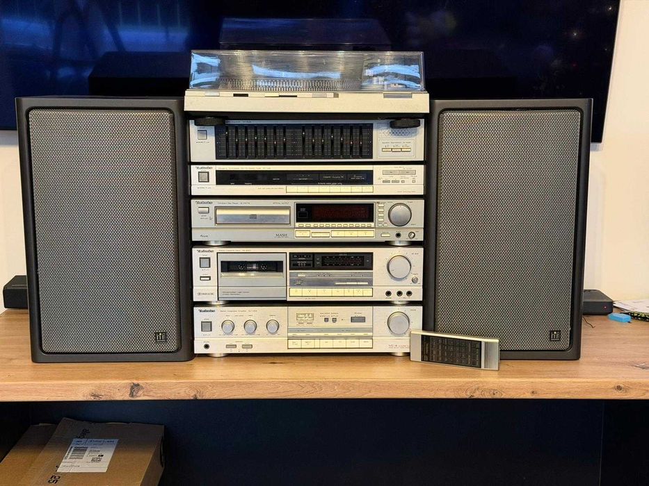 Zestaw składanka TECHNICS srebrny winyl CD kaseta GRUNDIG box 1000